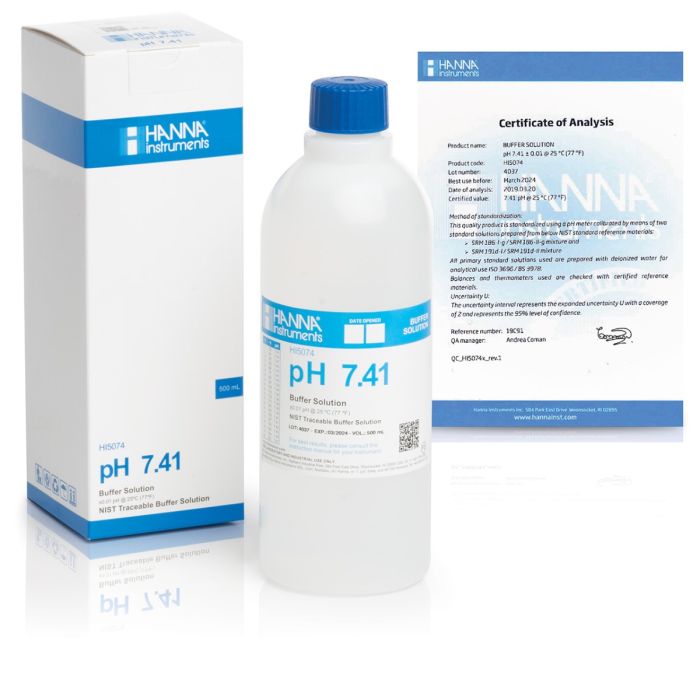 HI5074实验室等级酸度（7.41 pH）标准缓冲液