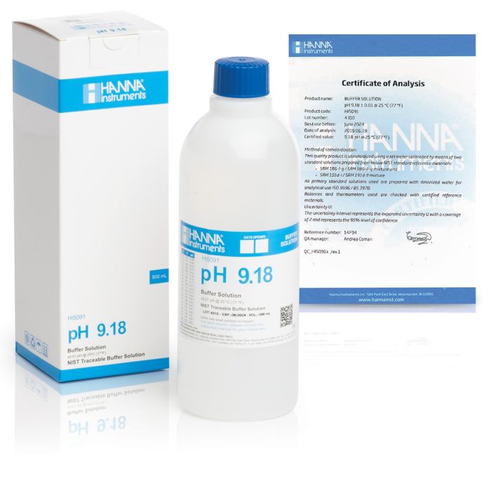 HI5091实验室等级酸度（9.18 pH）标准缓冲液